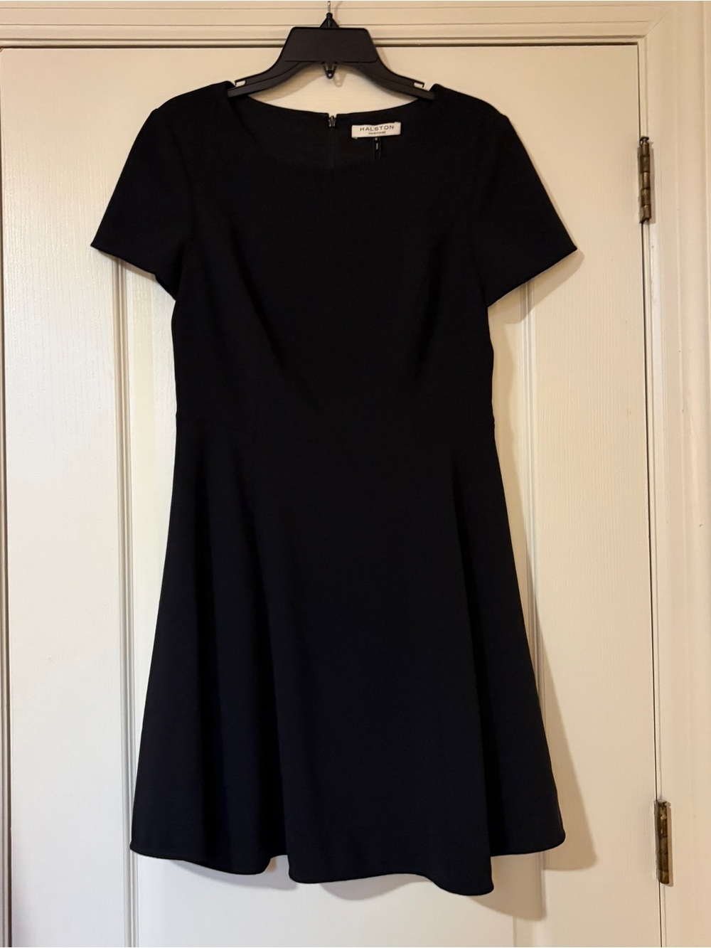 Halston Heritage Black Short-Sleeve Skater Dress
